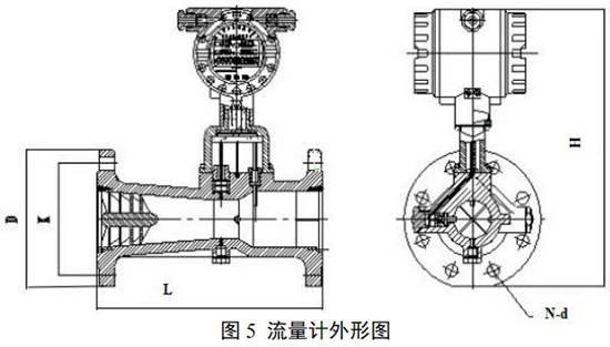 化工用旋進(jìn)旋渦流量計外形圖