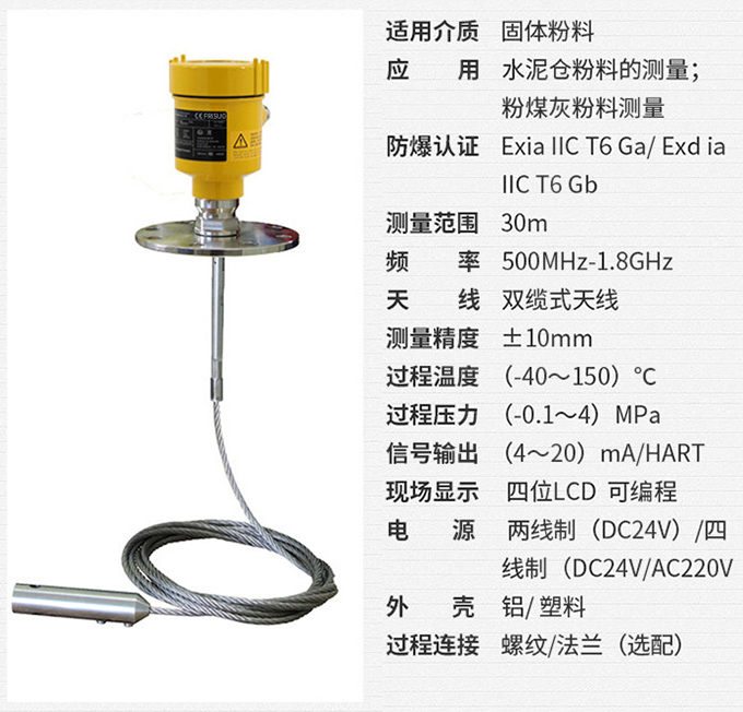 雷達液位變送器RD712技術(shù)參數表圖