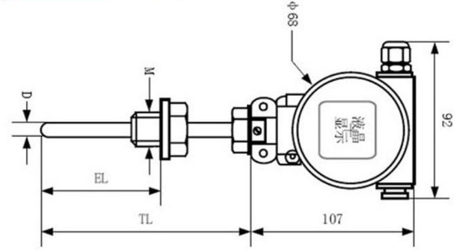 智能溫度變送器外形尺寸圖