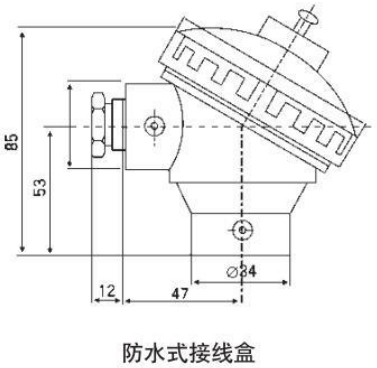 耐高溫熱電偶防水式接線(xiàn)盒圖