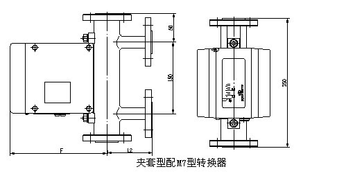 數顯金屬管浮子流量計外形尺寸圖