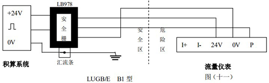 智能氣體流量計本安防爆接線(xiàn)圖一